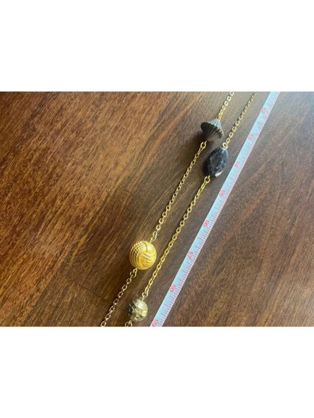Vintage Erica Lyons Style Station Necklace Mixed Bead Amber Black Shell